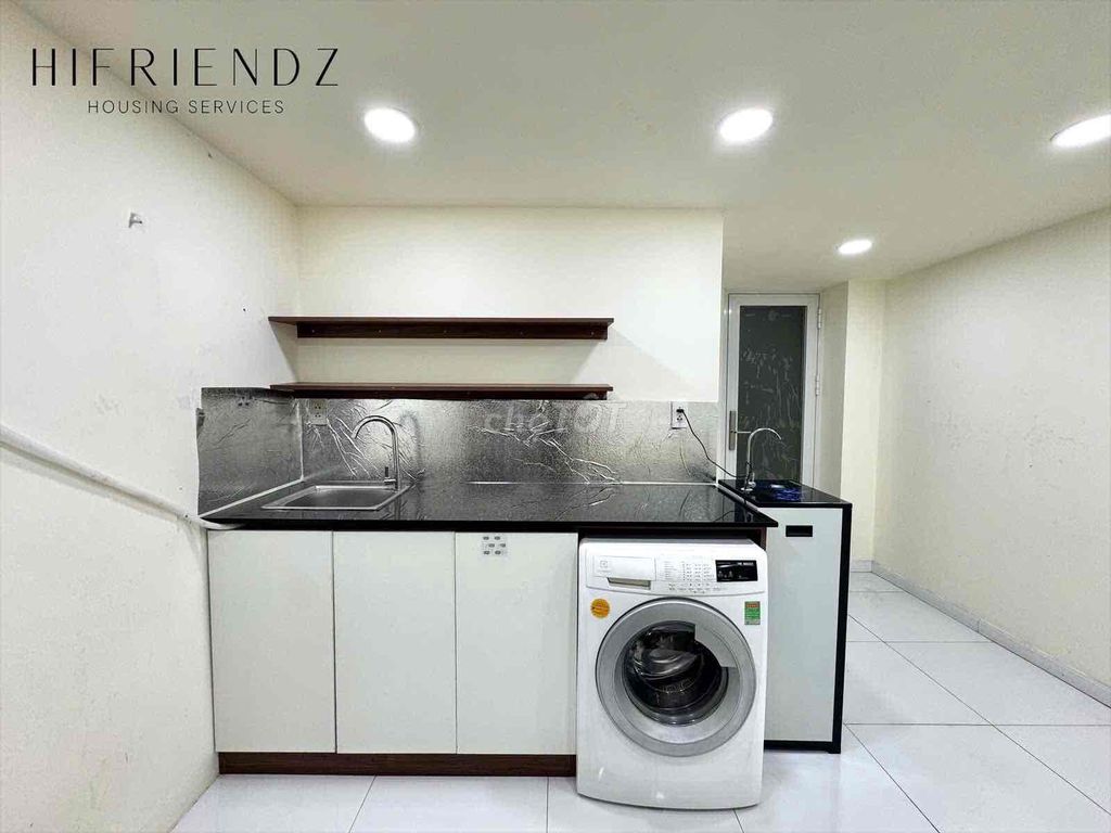 A mini apartment in a bedroom near a medical university, using a medium.