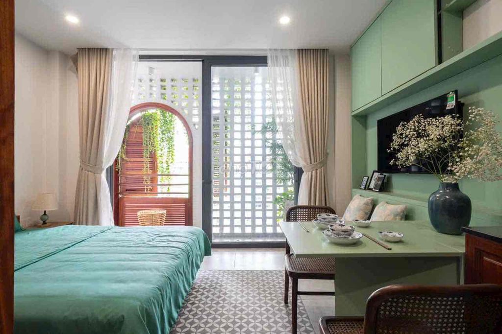 A minimal style studio, cool view balcony near blue row