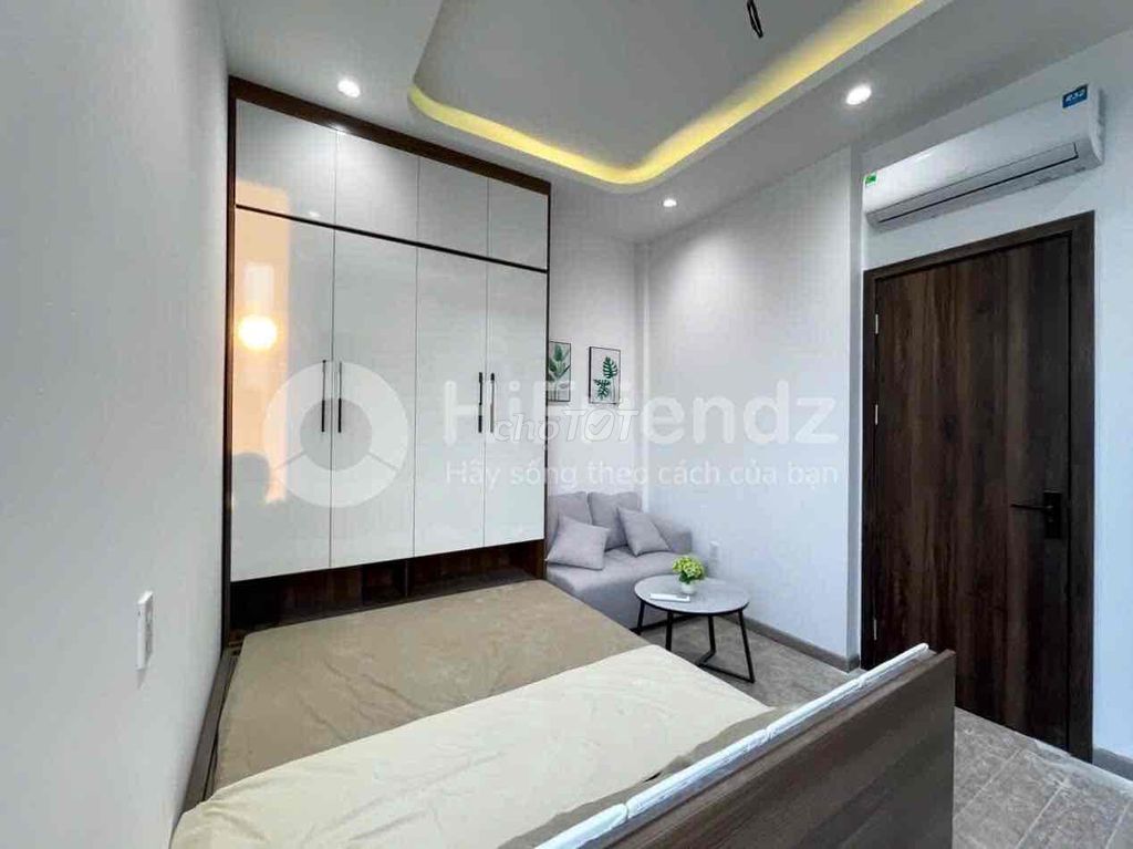 The new apartment is 100% full of furniture - the private washing machine right near the lotus.