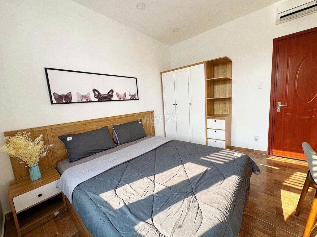 Rent the two Bình Thạnh Bedrooms - balcony, near Blue Line