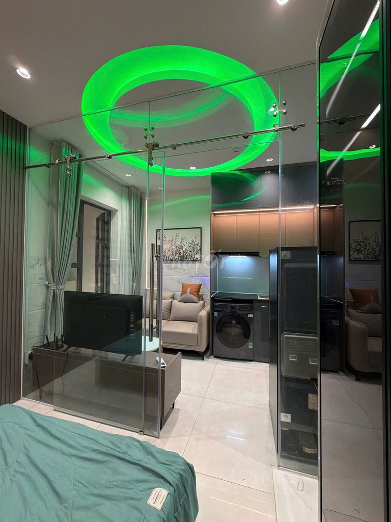 Cityland service apartment. One bedroom. One living room with a balcony.