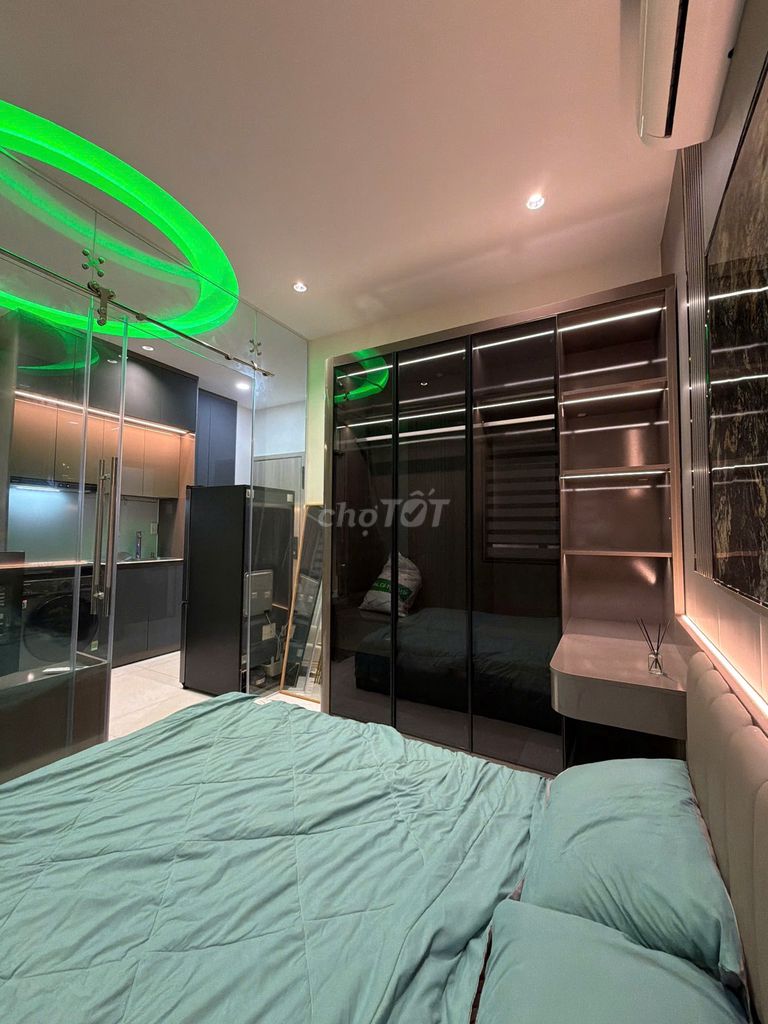 Cityland service apartment. One bedroom. One living room with a balcony.