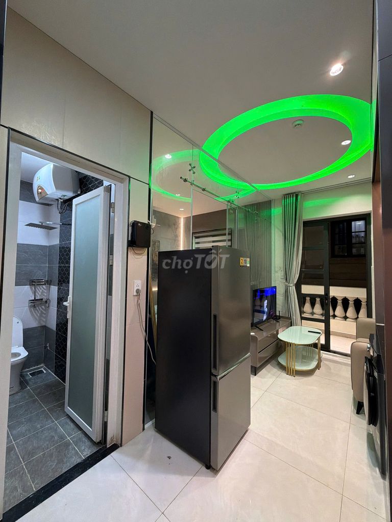 Cityland service apartment. One bedroom. One living room with a balcony.