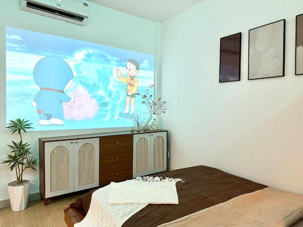 The apartment's in the villa.