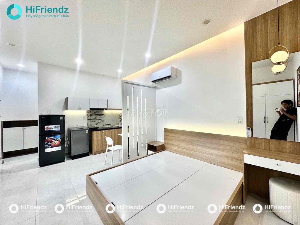 Rent a one-room apartment, balcony-full furniture right here in aeon Tân Phú.