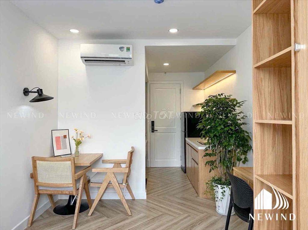 A cool studio apartment, 100 percent fresh in the third quarter, full of furniture.