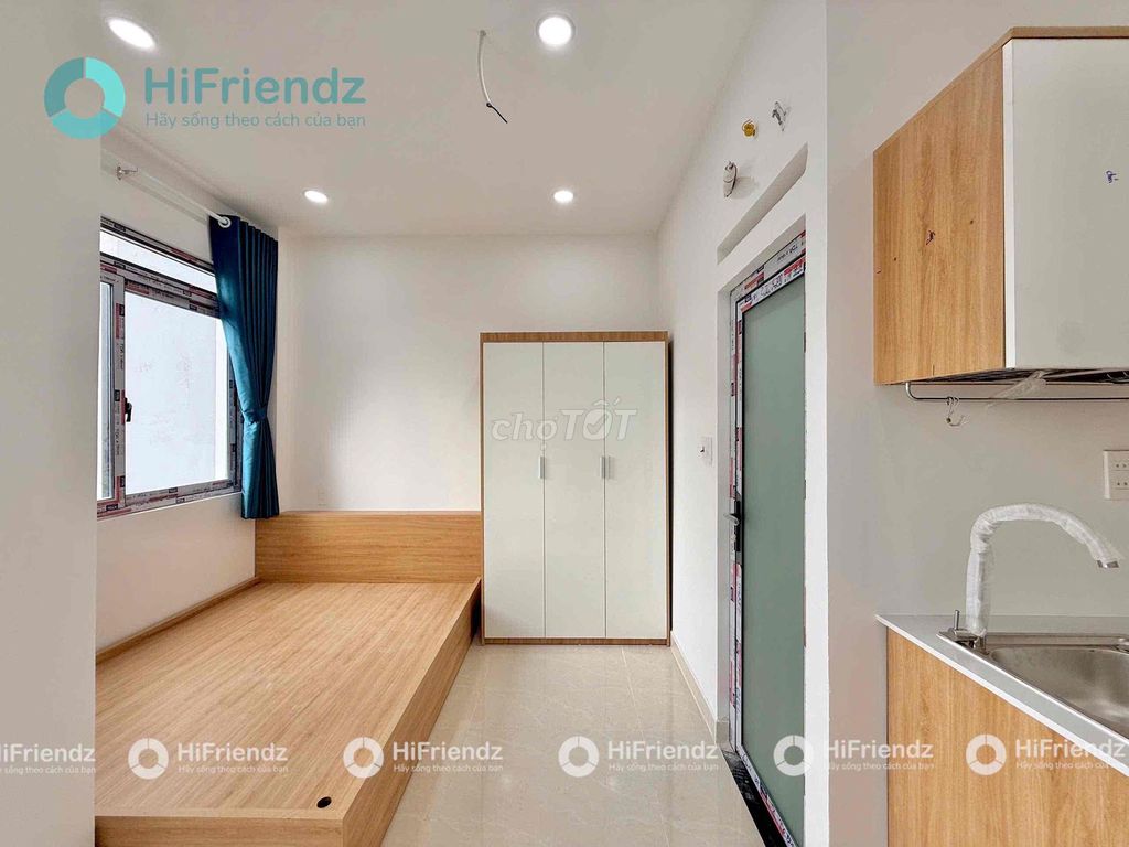 The new project is 100 percent - Studio Full balcony interior in Thích Quảng Đức, the bedroom