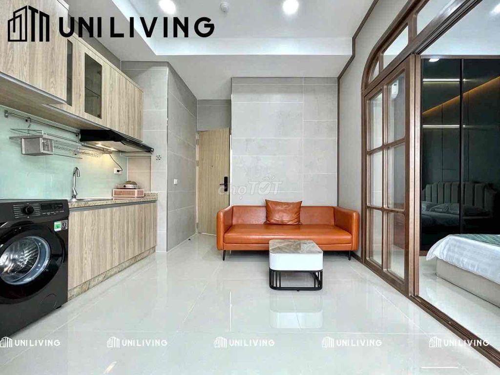 A mini apartment. A high-level interior bedroom. Two balconys, low-tolerance van.