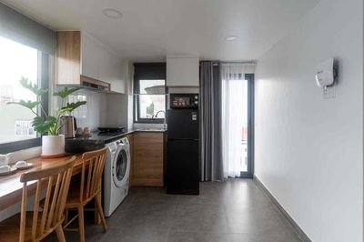 The new building at the balcony studio is located in the heart of District 7