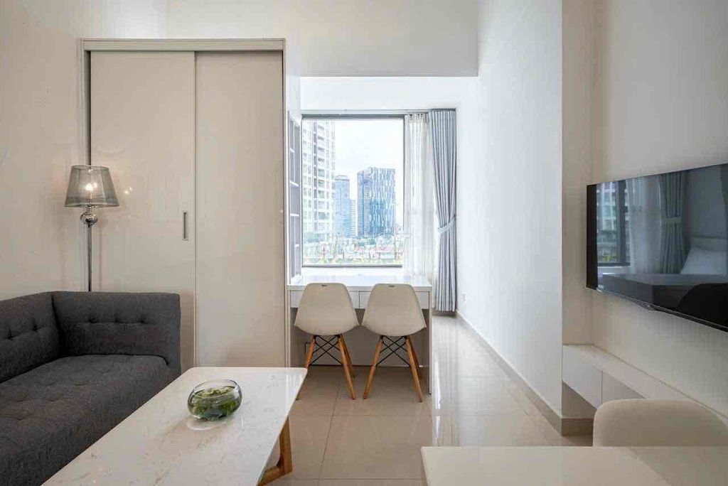 The studio apartment is full of River Gate district 4 interiors.