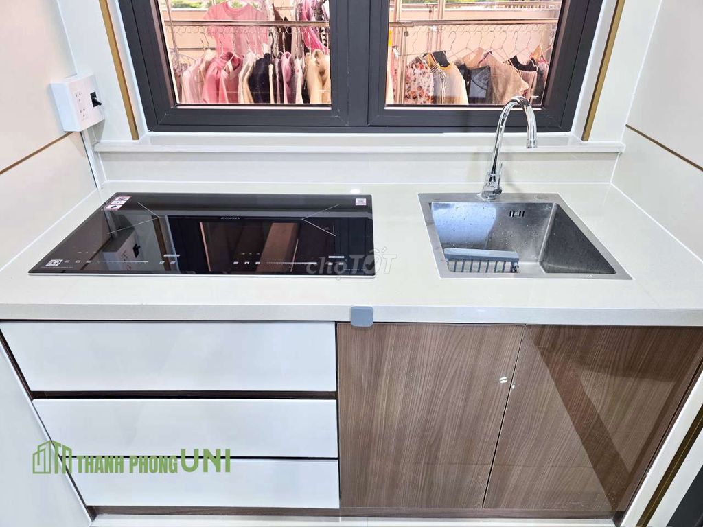 A beautiful view window studio 100 percent new washing machine - near Thanh Đa elementary