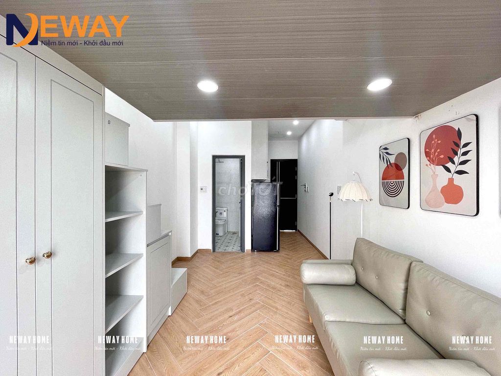 The balconies' apartment is full of furniture - newly built at the semi-scarlete.