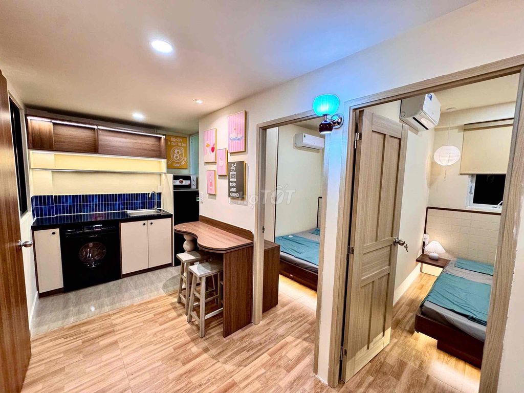 Two bedrooms private washing machine interior.