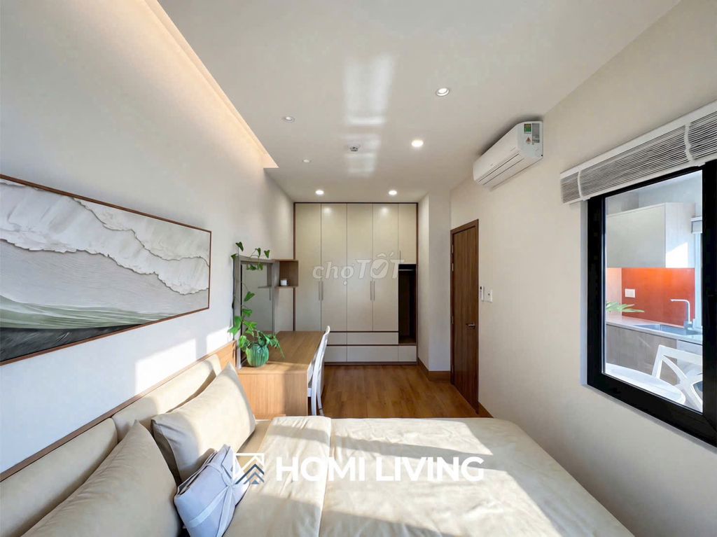 apartment 1 modern bedroom - open balcony at Nguyễn Hữu Cảnh
