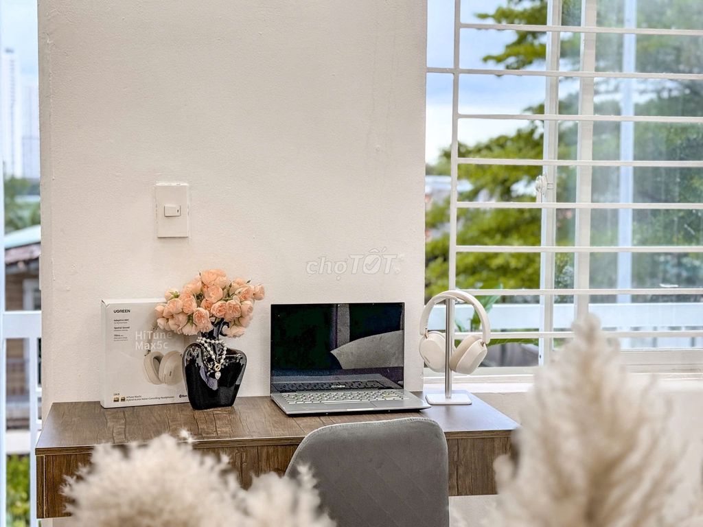 The kitchen room, the balcony, the open window.