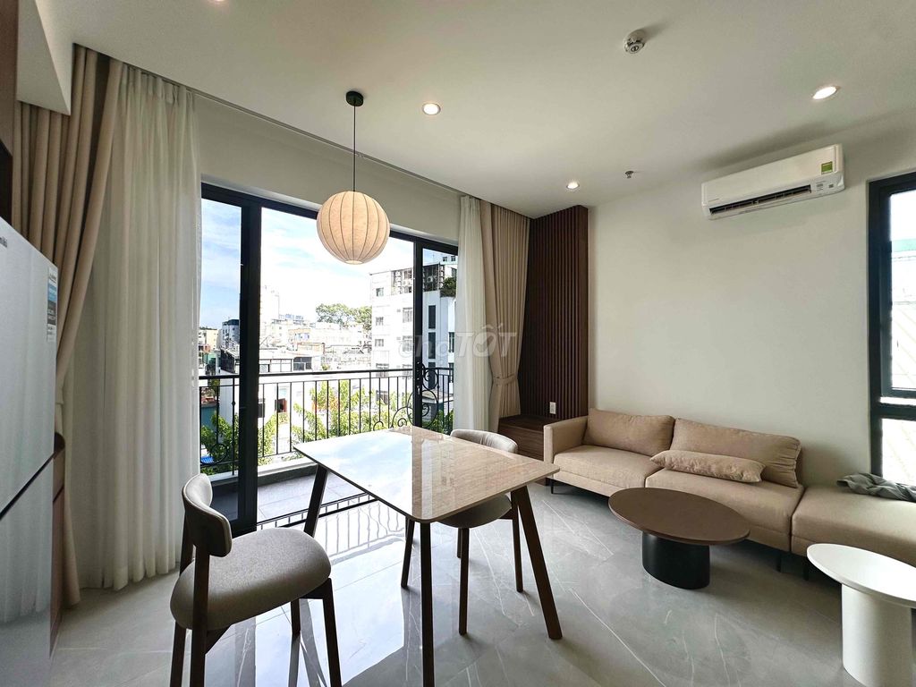 Rent a service apartment. A full interior bedroom.