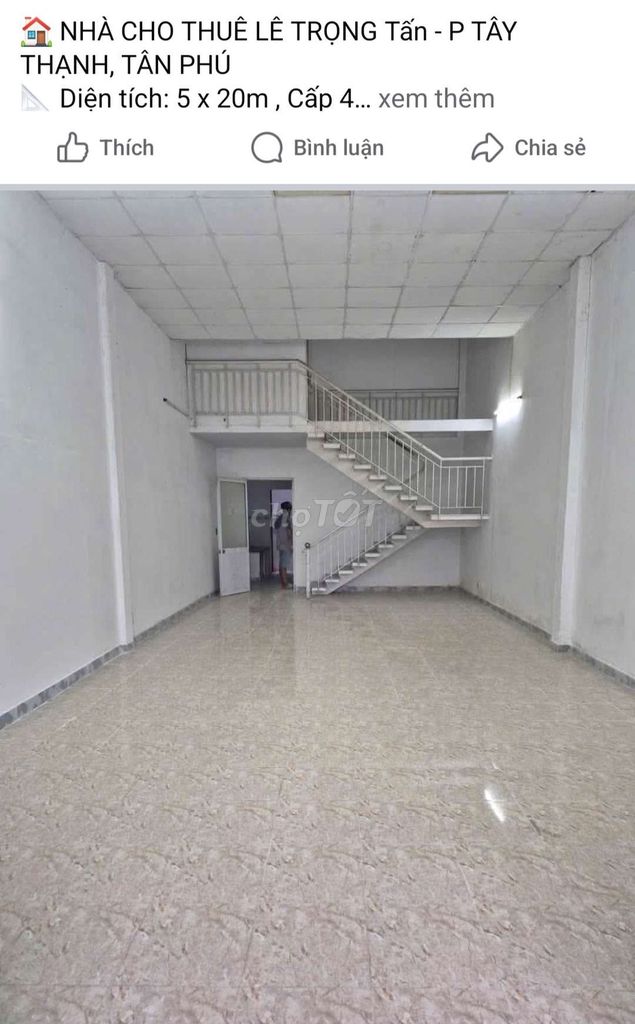 Rent 5 x 20 M suspended 2 bedroom 2 with P.Tây Thạnh