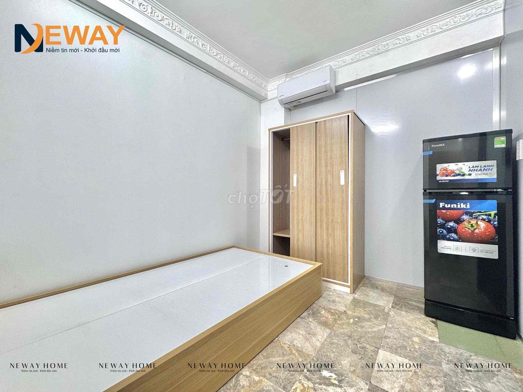 The cheap hotel room has its own private wash-cleaner new furniture built right here.