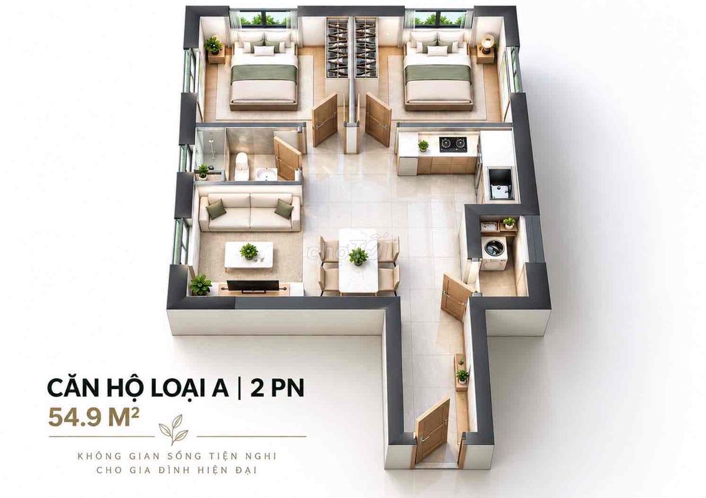 Rent a two-room apartment. A bathroom area 55 meters. Topaz Celadon City.