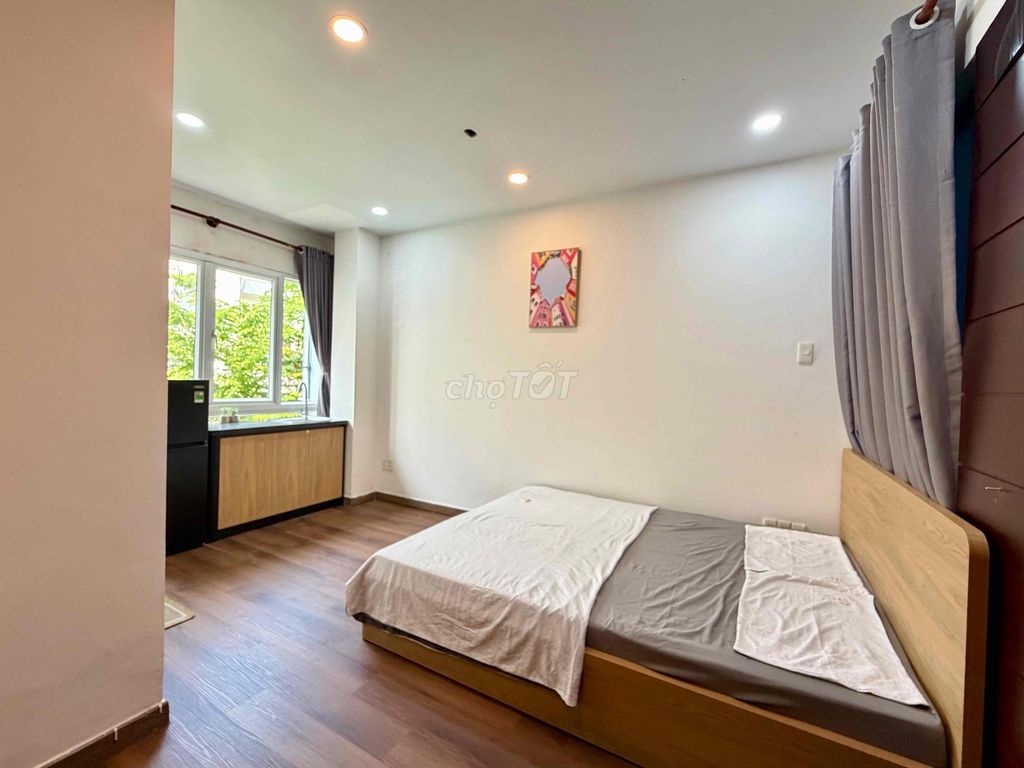 It's the owner who rented the new mini apartment that looks like the most modern airport.