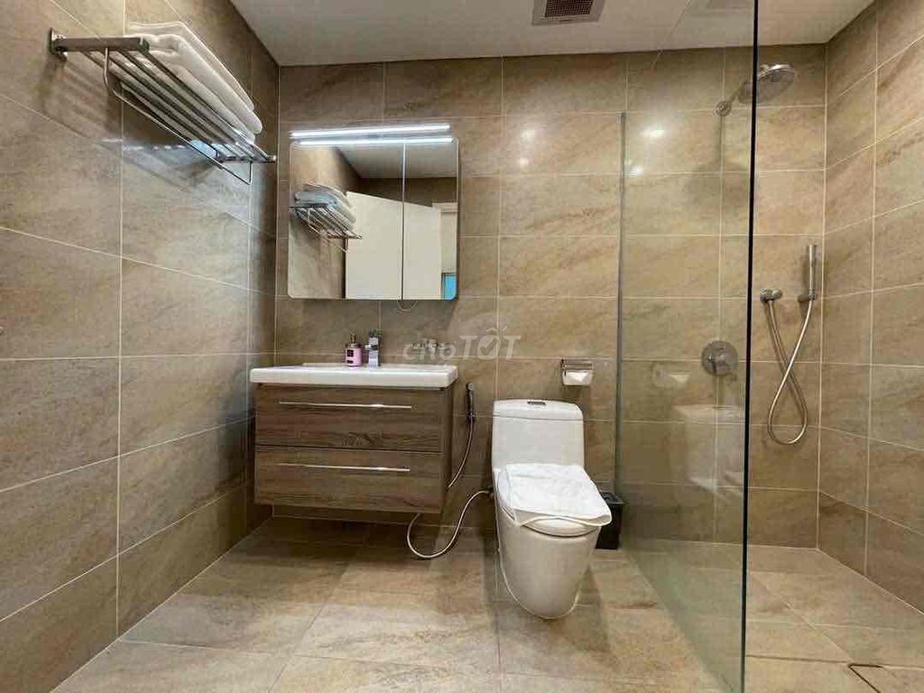 Two bedrooms, two bathrooms, full interior of Trương Định balcony, District 3.