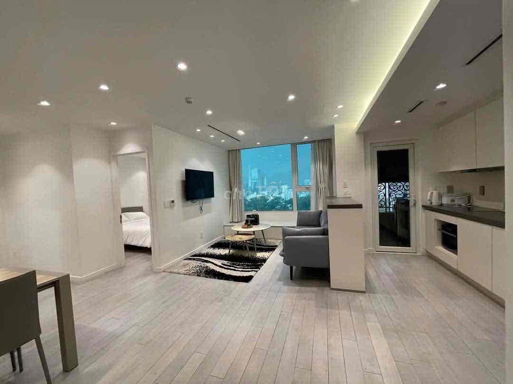 Two bedrooms, two bathrooms, full interior of Trương Định balcony, District 3.