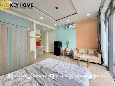 balcony apartment 35 m2 elevator full interior near Nguyễn Gia Trí