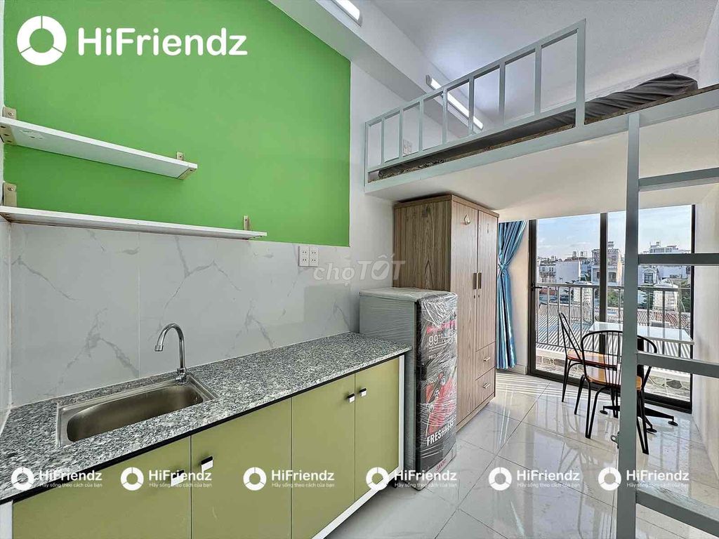 Rent the balcony room full interior right there in short Phan Huy Ích