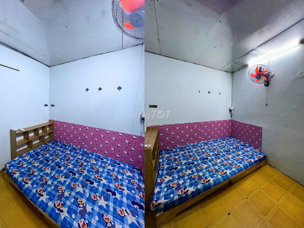 Three students in the District Inn. - There's an interior - private toilet.