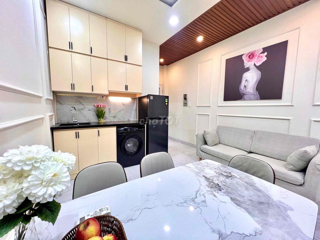 The drug family, Bình Thạnh – apartment 1st bedroom 48 M2, full interior, sofa.