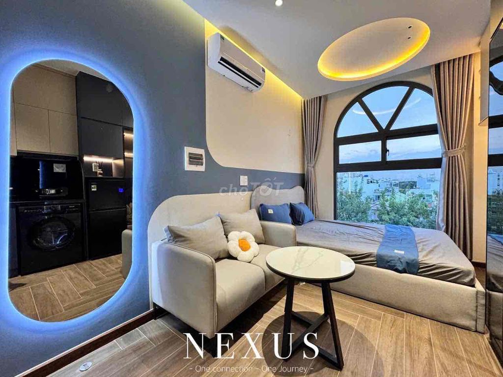 The apartment is full of furniture right here in Bùi Đình Tuý balcony - windows near blue goods