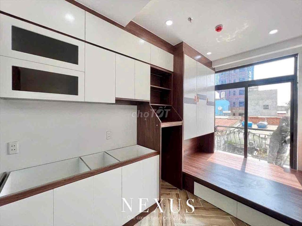 The new studio apartment full of cool windows' balcony comfort