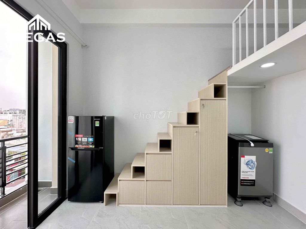 The service apartment - low cost of 2 meters balcony - full interior right cvpm Tô Ký