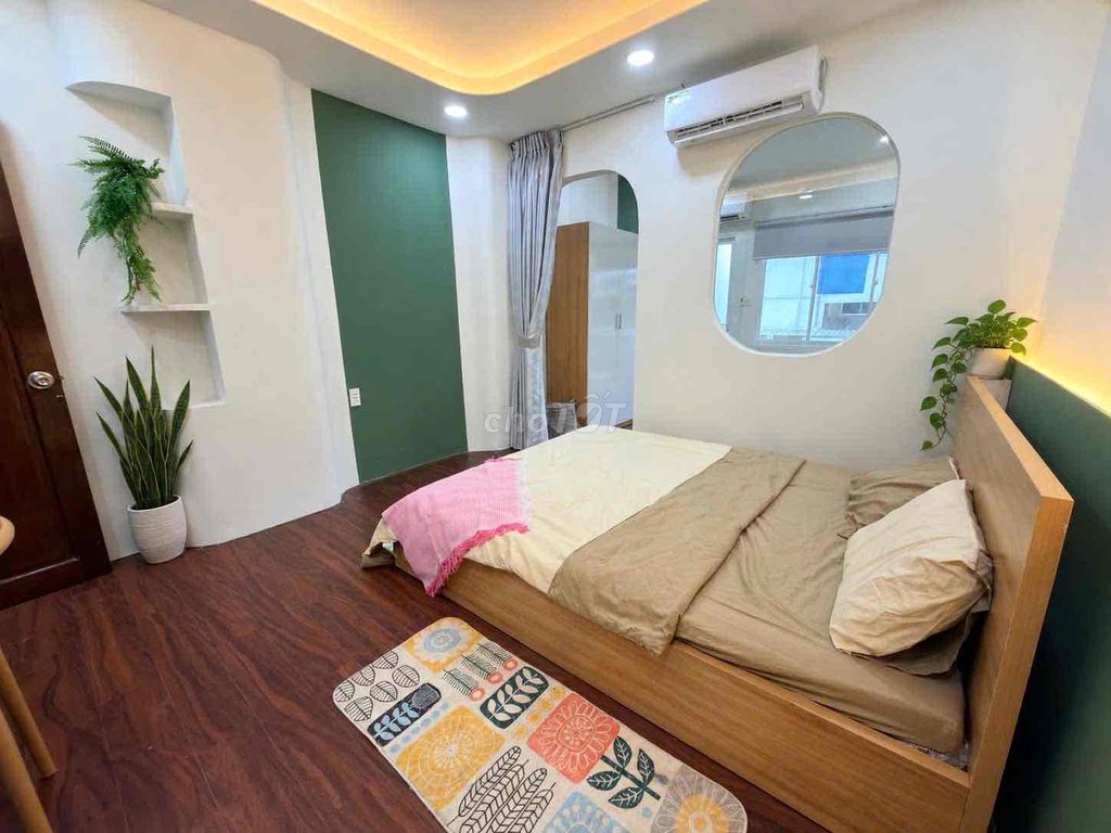 Two open-air balcony bedrooms near An Bình Hospital.