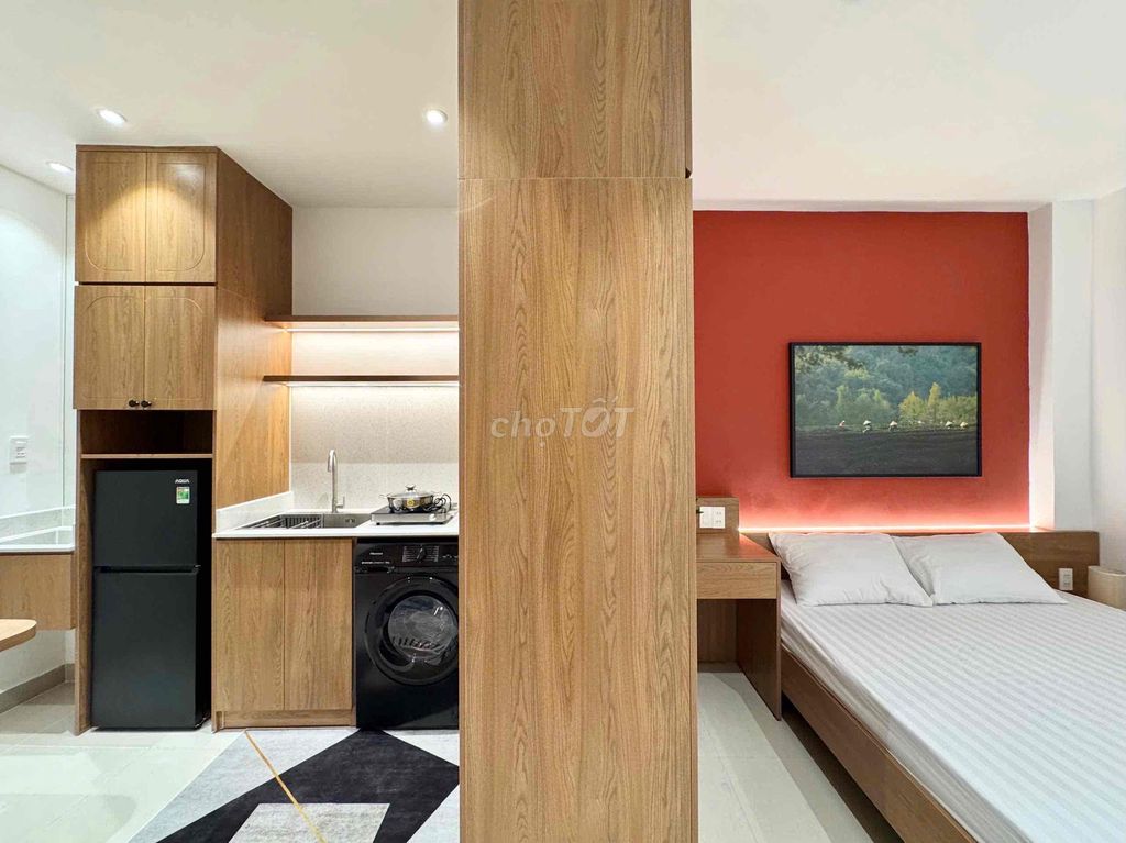 renting studio full modern interior near many facilities, vhu, hui
