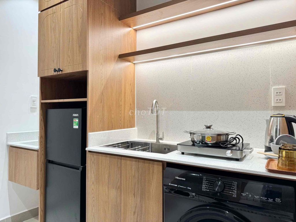 renting studio full modern interior near many facilities, vhu, hui
