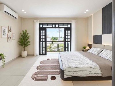 Two super bedrooms 4 people in the carefree interior of their own washing machine_75 M2