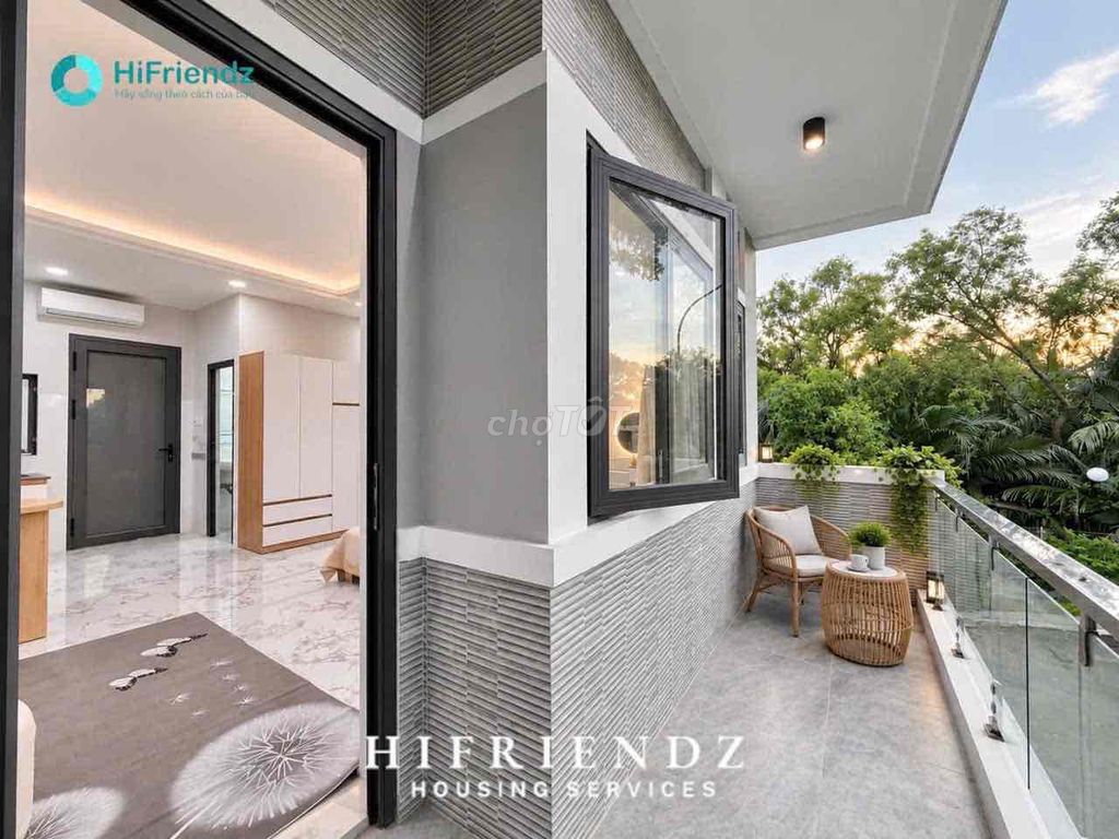 Rent an apartment full of furniture, with a balcony like this one.