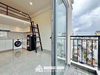 The service apartment has full balcony furniture near the huflit - commercial writing