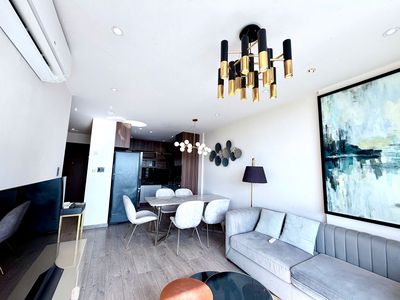 Two bedrooms, two full bathroom Y-shaped furniture, Orchard Park View
