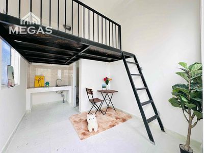There's a balcony in the living room near a cheap public college