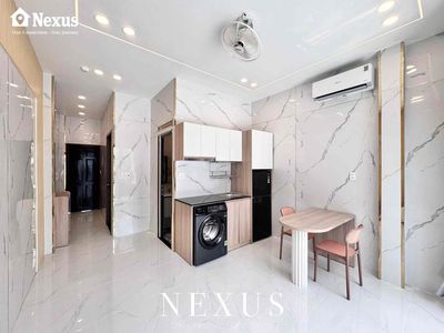 A mini apartment. A bedroom, a living room, full balcony furniture.