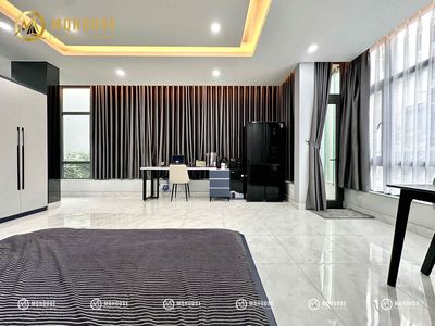 The balcony studio is right near Aeon Tân Phú.